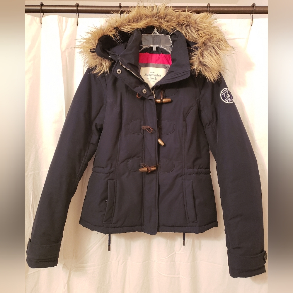 Abercrombie & Fitch rare Womens jacket parka faux fur hooded medium